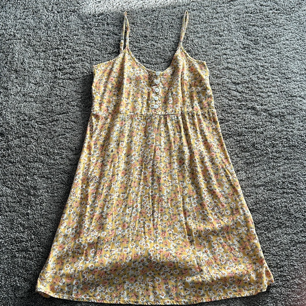 Small yellow floral dress.